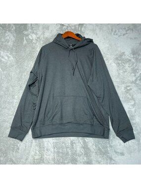 Kirkland Signature Men's L Gray Pullover Hoodie Polyester Blend e1495